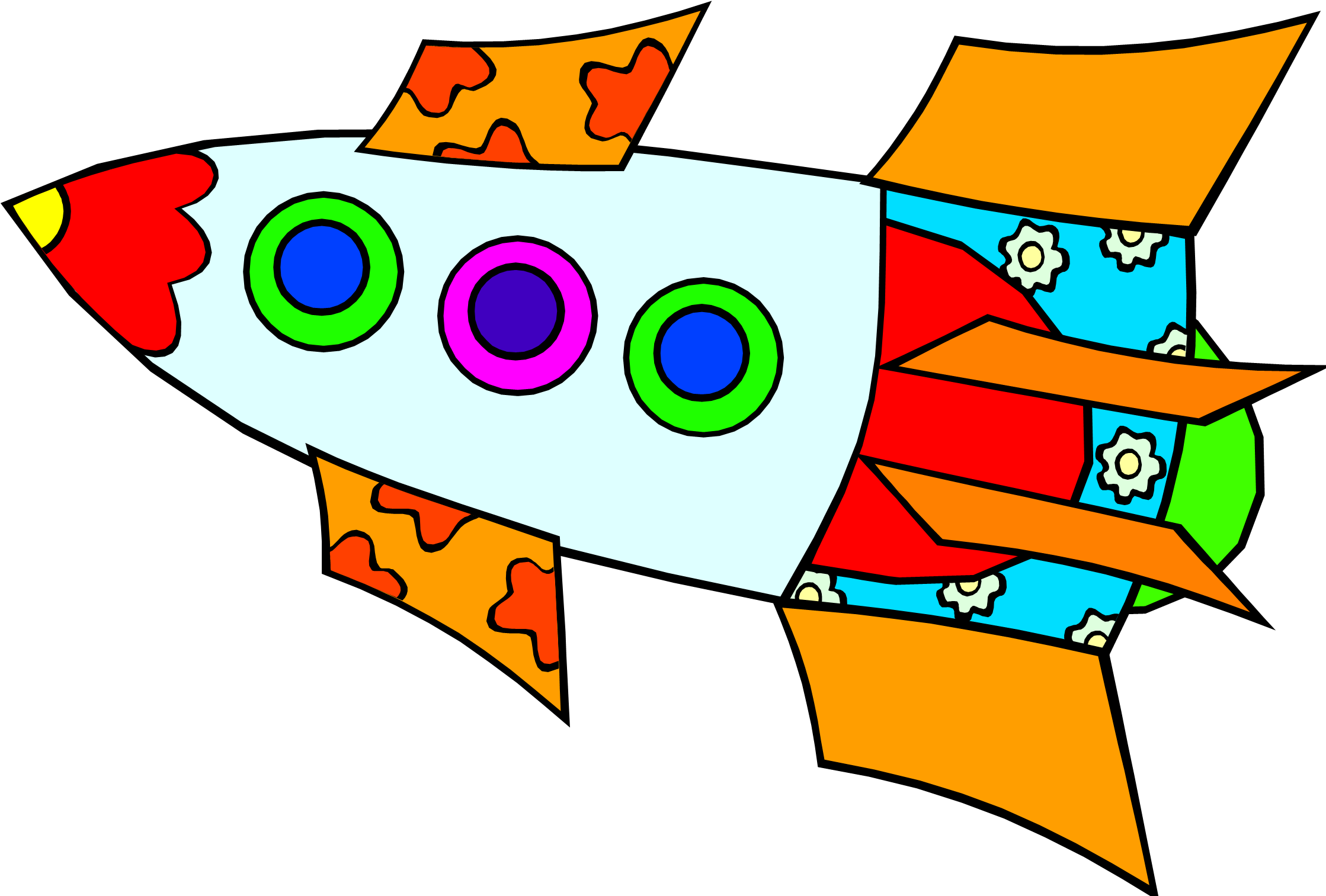Images For Simple Rocket Ship Drawing - Rocket Drawing Simple (2271x1533), Png Download