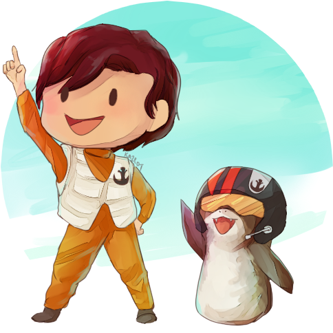 Poe And A Porg - Star Wars (600x500), Png Download