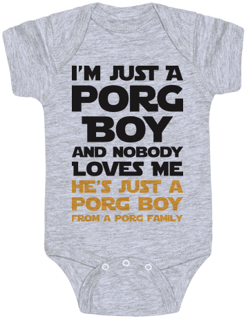 I'm Just A Porg Boy Baby Onesy - Active Shirt (484x484), Png Download