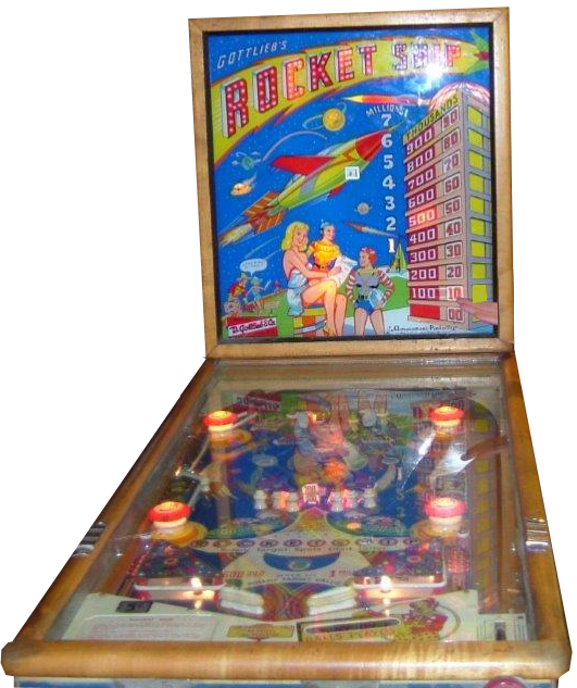 Classic Never Gets Old - Rocket Ship Pinball Machine (531x633), Png Download