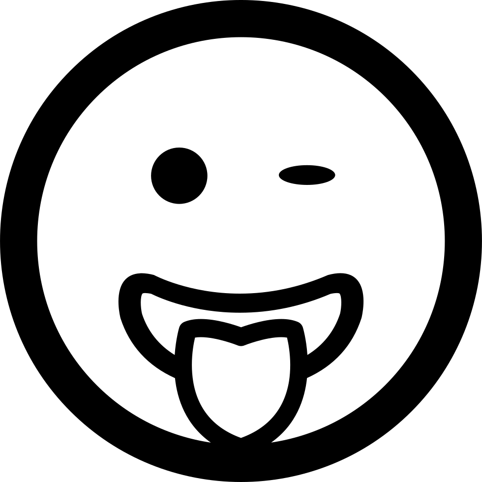 Winking Emoticon Smiling Face With Tongue Out Of The (980x980), Png Download