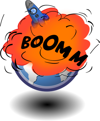 Rocket Explosion At Launch Vector Drawing - Spreadshirt T-shirt Explosion (412x500), Png Download