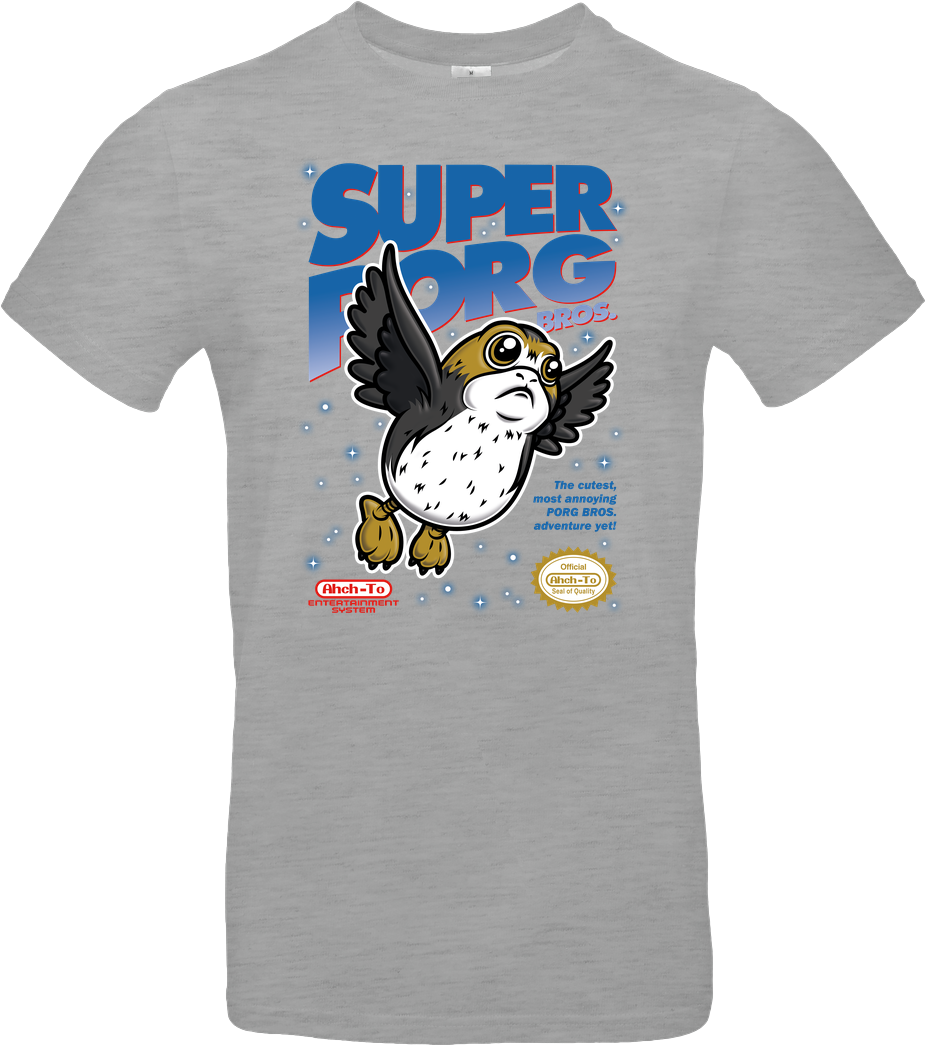 Olipopart Super Porg Bros T-shirt B&c Exact (1044x1044), Png Download