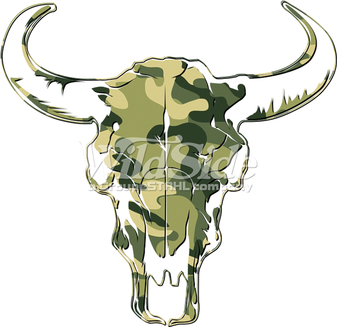 Camo Cow Skull - Horn (675x675), Png Download