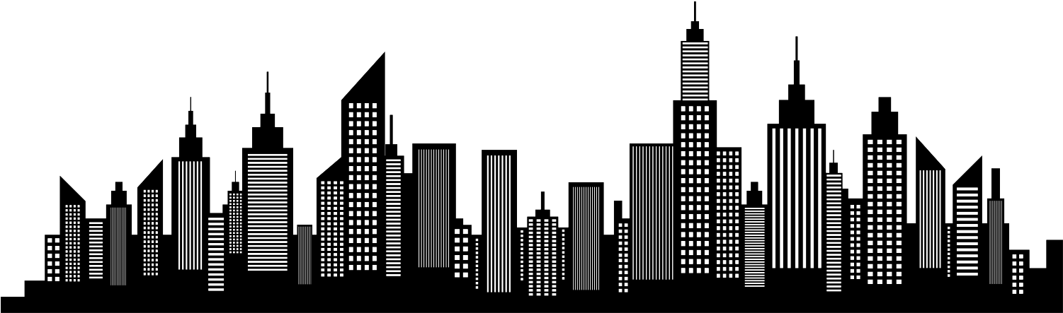 Wide X S Kb V Freedom Tower - Silhouette Of A City Skyline (1500x477), Png Download