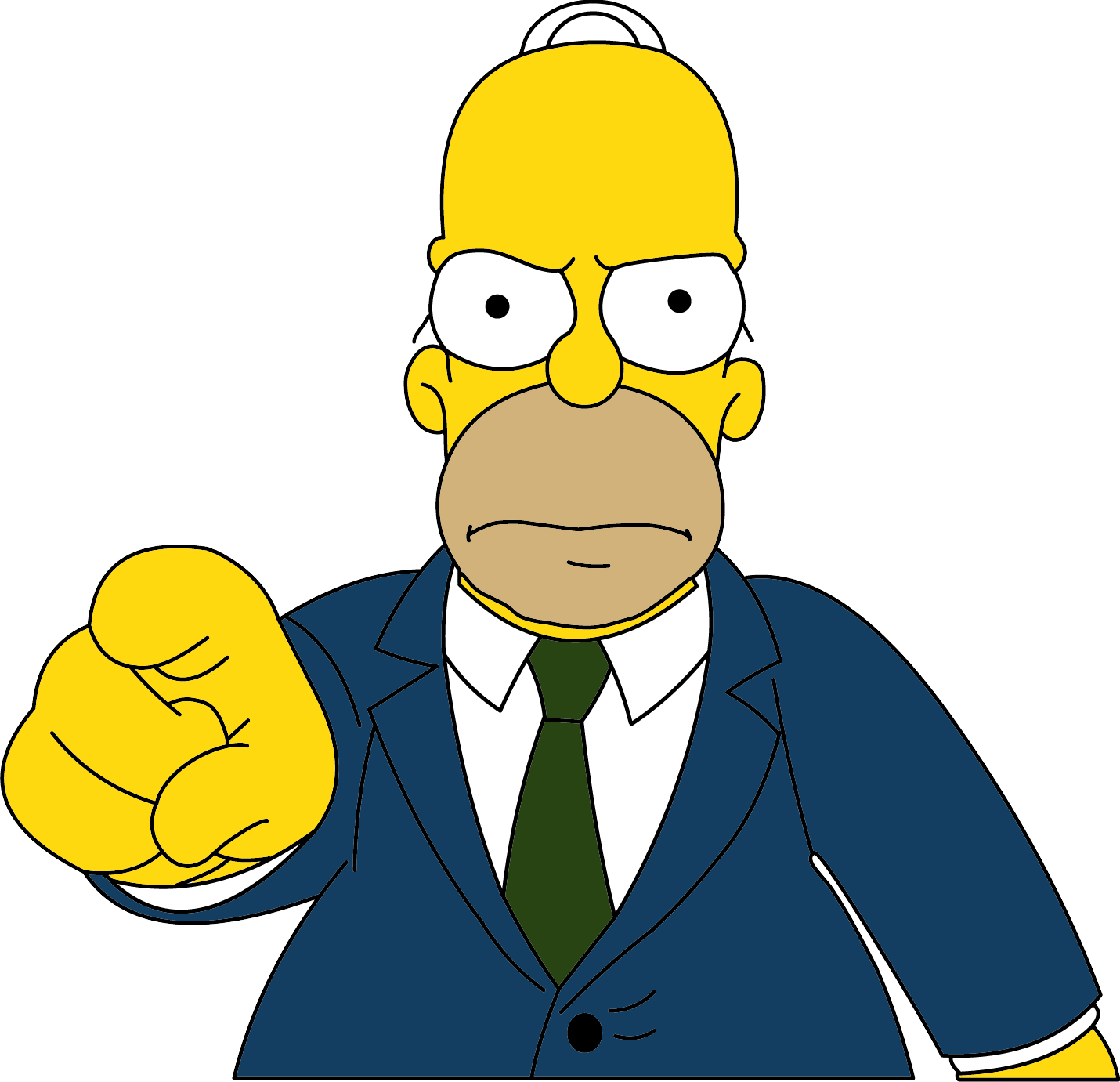 Homer Simpson Png - Homer Simpson Pointing (1430x1381), Png Download