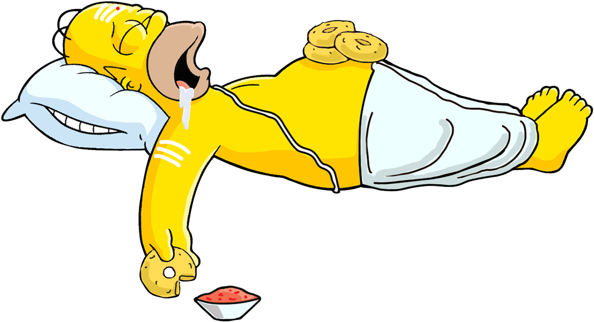 Share This Image - Homer Simpson Sleeping Transparent (1000x556), Png Download