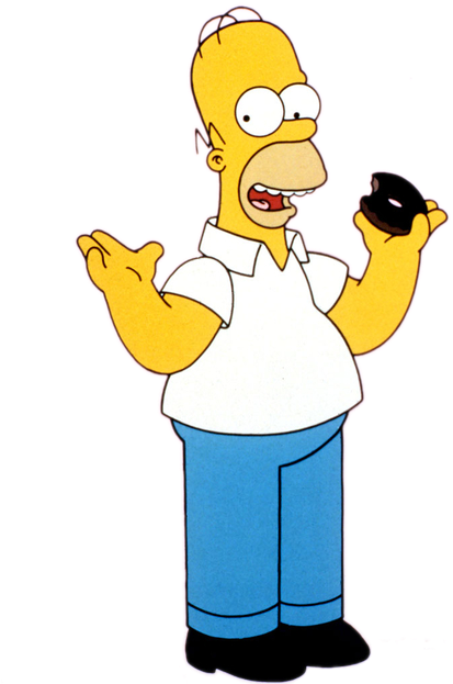Homer Simpson - Homer Simpson Chocolate Donut (493x626), Png Download