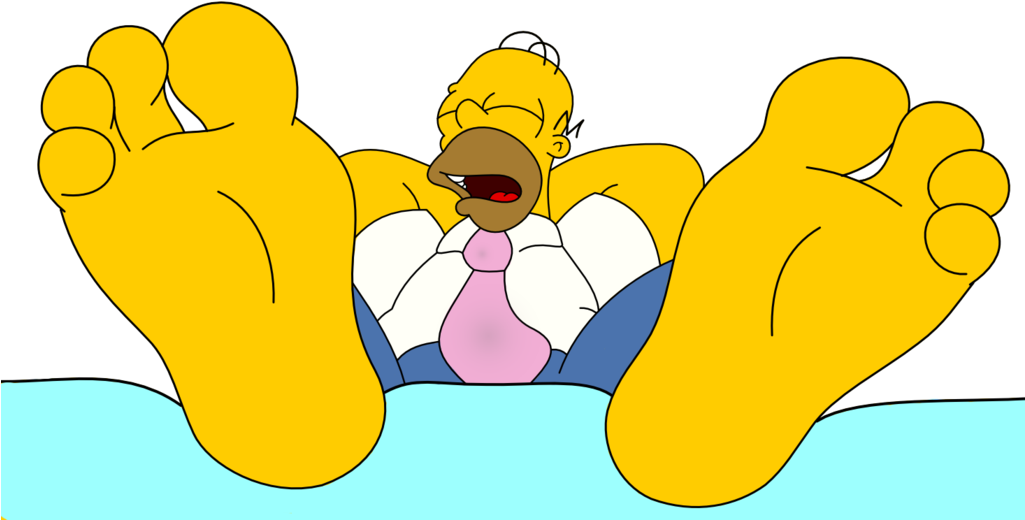 Homer Simpson Sleeping And Showing His Feet By Skippy1989-dajqkbd - Homer Simpson Sleeping Png (1024x550), Png Download