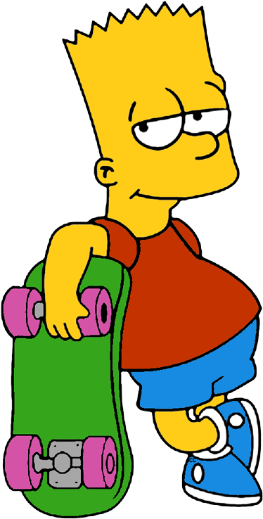 The Simpsons Clip Art - Bart Simpson (390x745), Png Download