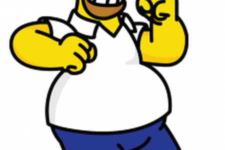 Homer Simpson Cartoon Drawing - Drawing (450x300), Png Download