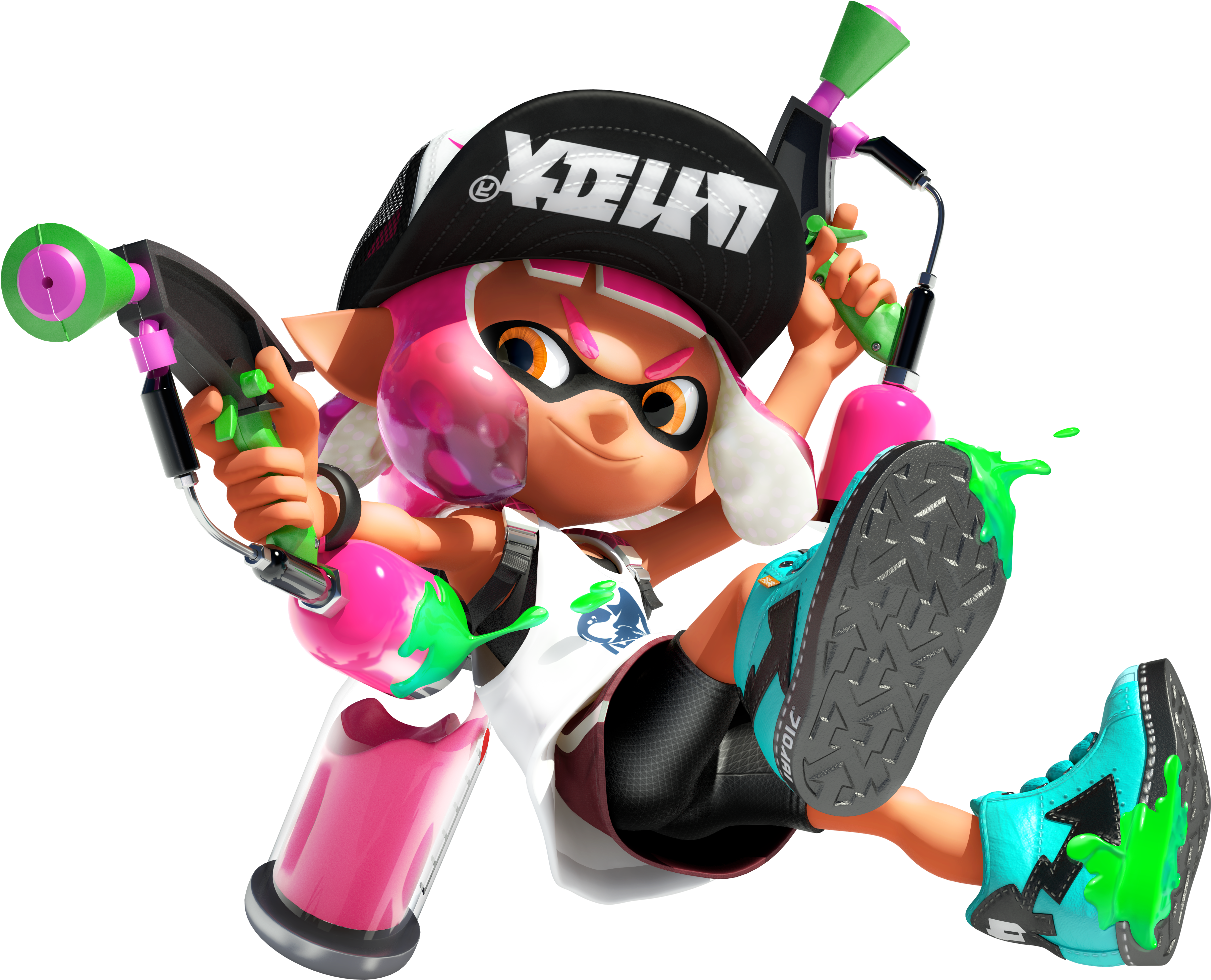 Pink Inkling - Inkling Girl Splatoon 2 (3700x3000), Png Download