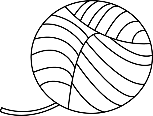Yarn Ball Png - Yarn Clipart Black And White (500x379), Png Download
