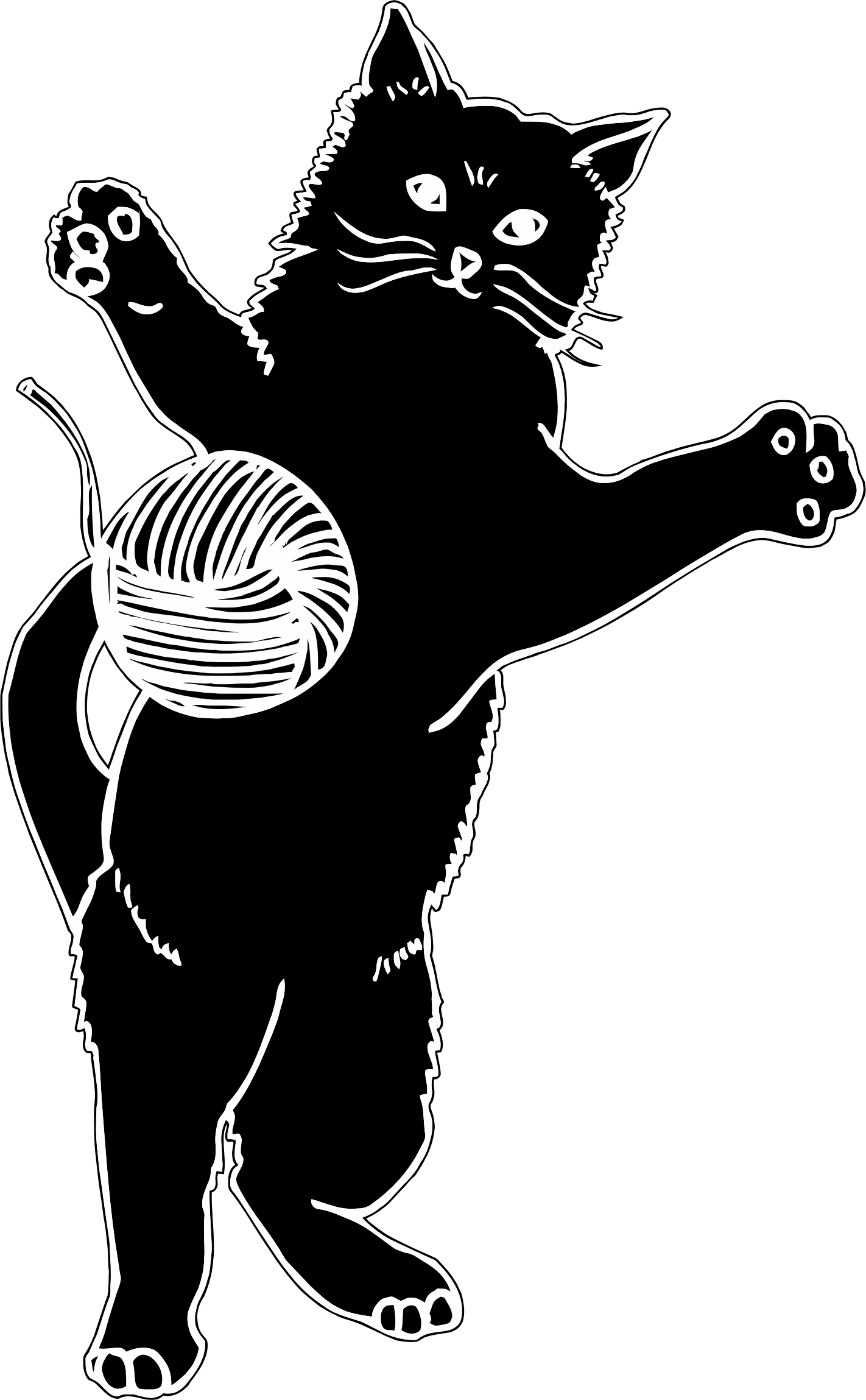 This Free Icons Png Design Of Cat Playing With Ball (1422x2298), Png Download