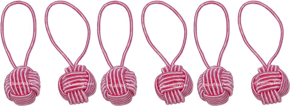 Hiyahiya Yarn Ball Stitch Markers Pink (6 Pack) (1000x600), Png Download
