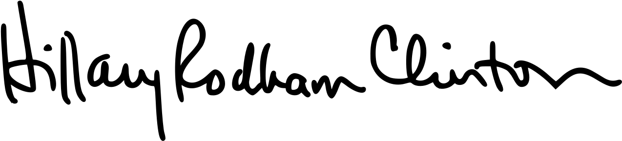 Hillary Rodham Clinton Signature - Hillary Clinton Signature (1280x299), Png Download