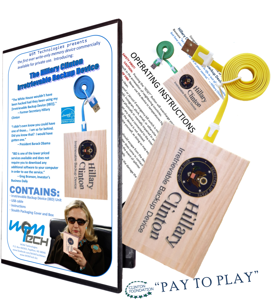 *hillary Clinton Irretrievable Backup Device (910x1024), Png Download