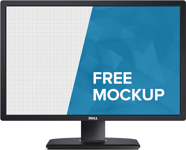 Clip Art Library Library Desktop Vector Mockup - Dell Monitor Vector (600x570), Png Download