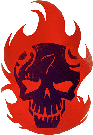 El Diablo Skull Suicide Squad Transparent Cropped By - Suicide Squad Characters Logo (343x493), Png Download