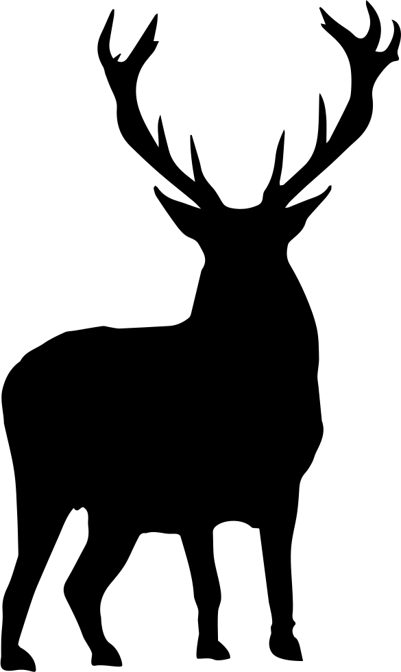 Deer Silhouette Comments - Red Deer Silhouette (585x980), Png Download