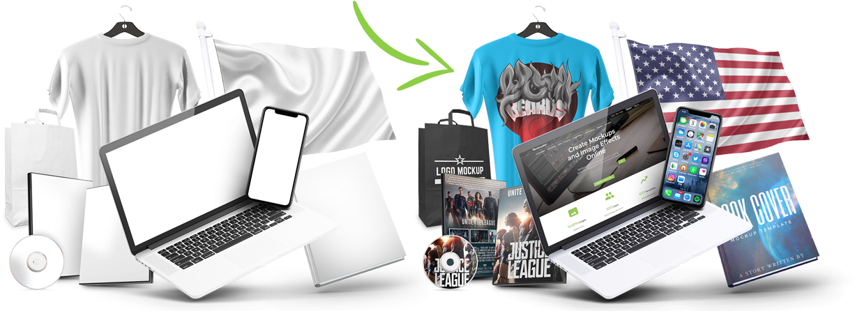 Make Mockups In Seconds - Personal Computer (1341x445), Png Download