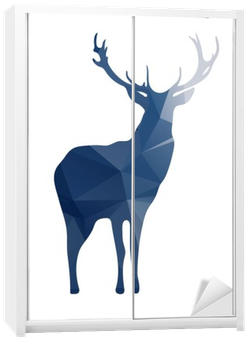 Deer Silhouette Of Geometric Shapes Wardrobe Sticker - Geometric Shape (400x400), Png Download