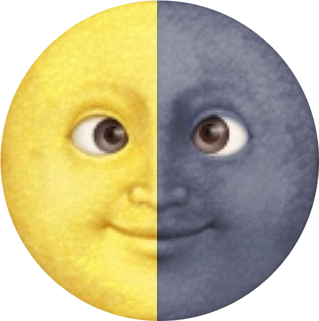 Moondaystickerremix Emoji Luna Tumblr Lunita Moon Png - Luna Y Sol Emoji (647x652), Png Download