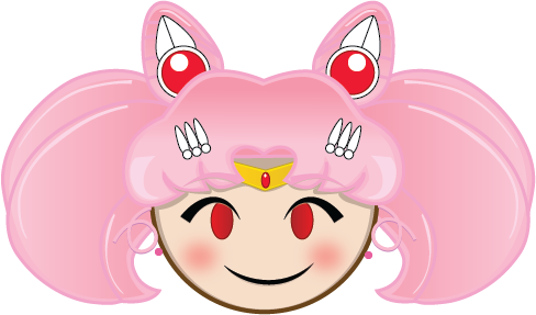 Chibi Moon Emoji - Sailor Moon Emoji (488x287), Png Download