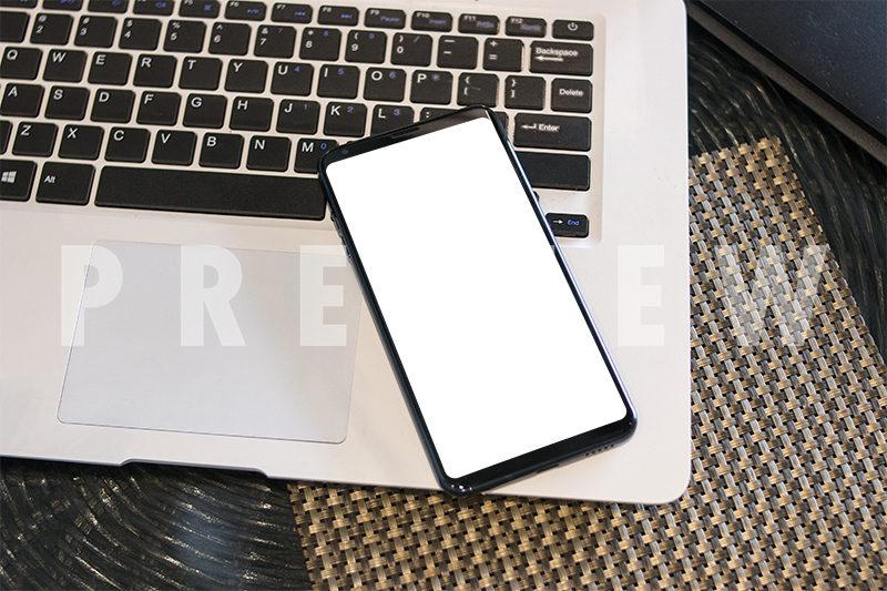 Portrait Black Android Phone Mockup Laid Down On A - Tile (800x533), Png Download