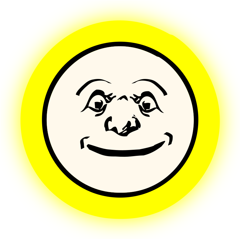 Full Moon Smiley Computer Icons - Moon Clip Art (751x750), Png Download