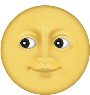 Full Moon With Face - Blackheath High School (350x350), Png Download
