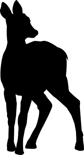 Deer Silhouette Png - Dog Licks (272x500), Png Download