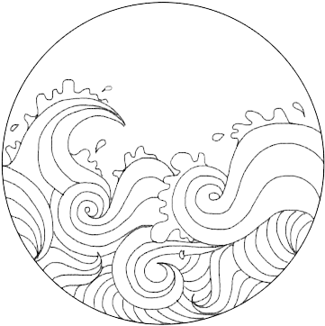 Banner Vector Black And White Png - Waves Tumblr Drawing (392x389), Png Download