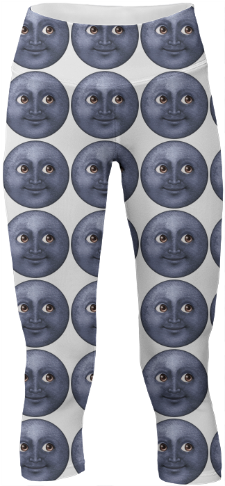 Moon Emoji Yoga Pants $65 - Moon Emoji (400x719), Png Download