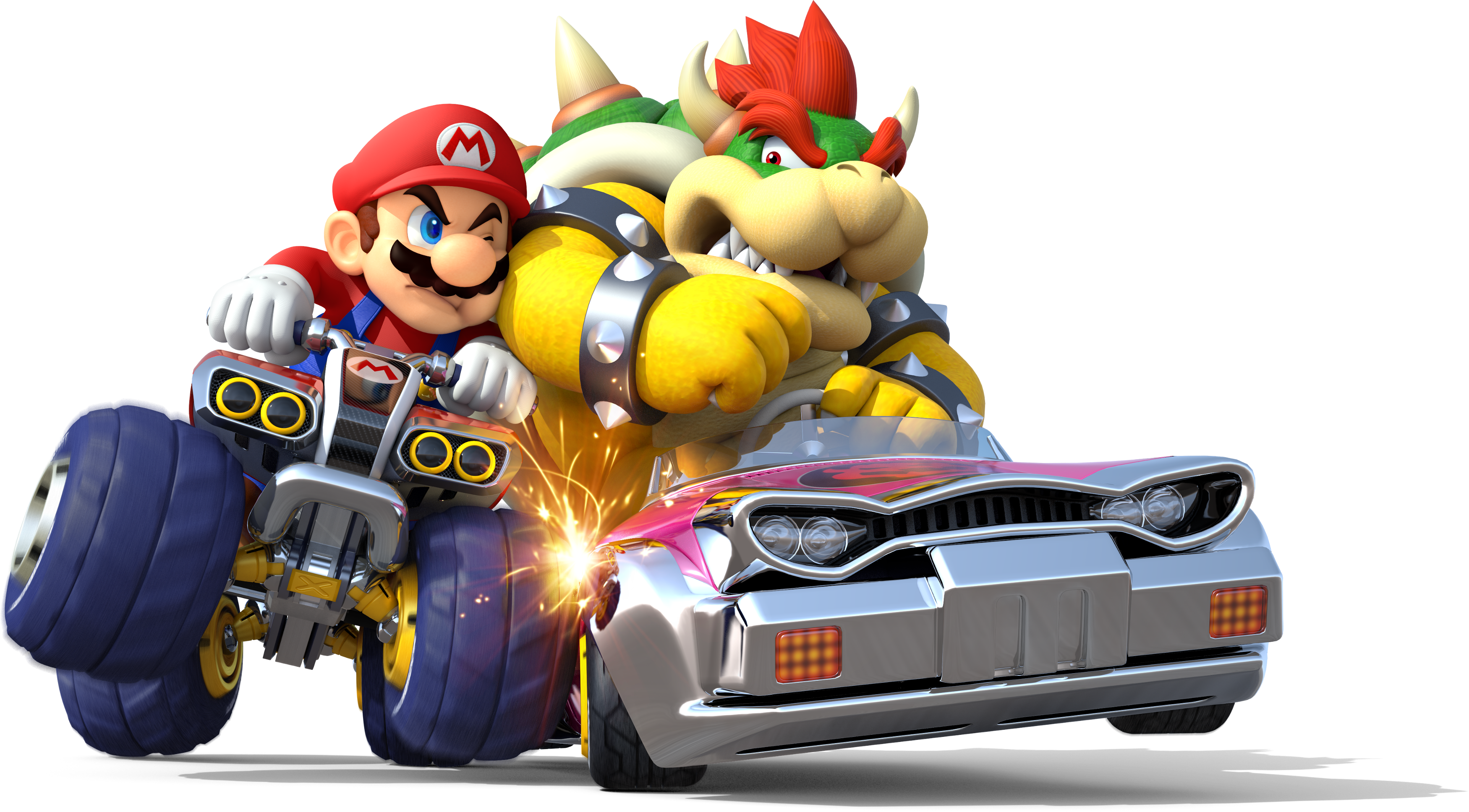 Mario Kart 8 Deluxe Recién Tiene Un Día De Lanzado - Mario Vs Bowser Mario Kart (1024x568), Png Download