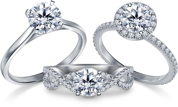 Png Download Design Your Own Diamond Jewelry Create - 1.00 Ct. Tw. Shared Prong Matching Diamond Engagement (664x400), Png Download