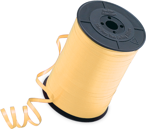 Gold Curling Ribbon - Qualatex Qualatex 3/16" Curling Ribbon White (600x600), Png Download
