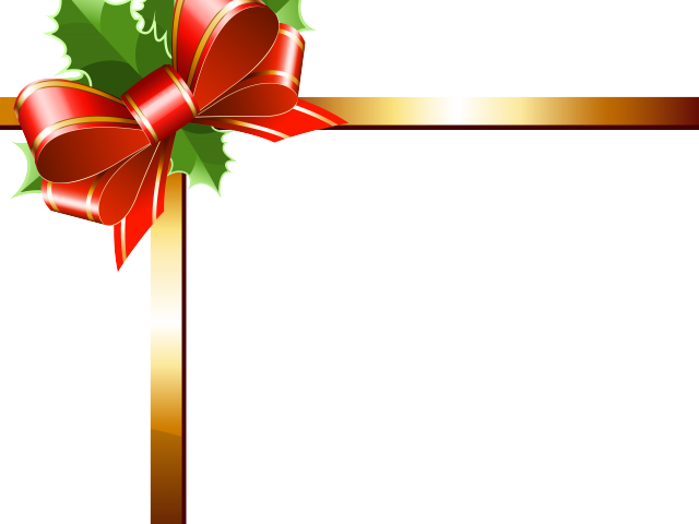 Curl Clipart Ribbon - Gold Christmas Corner Border (640x480), Png Download