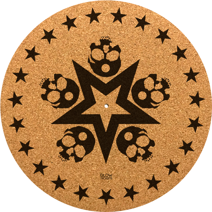 Skull Star Cork Slipmat - Glowtronics Skull Star Glow In The Dark Slipmats (750x750), Png Download