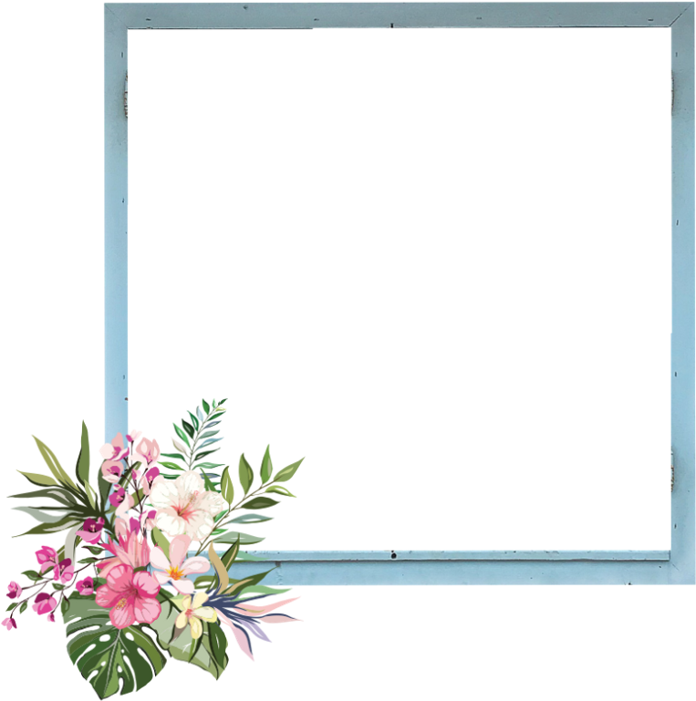 Frame Border Kpop Flowers Garden Nature - Flower (1024x1024), Png Download