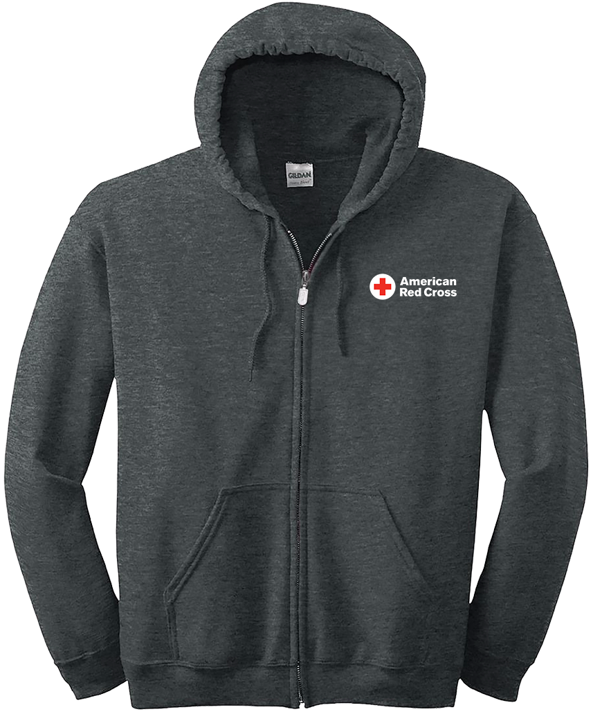 Black - Heather - Red - White - Delta Chi Flag Patch Zippered Sweatshirt (1400x1400), Png Download