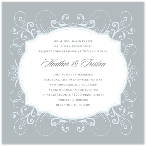 French Flourish Invitation - Stacy Claire Boyd French Flourish Note Card (620x620), Png Download