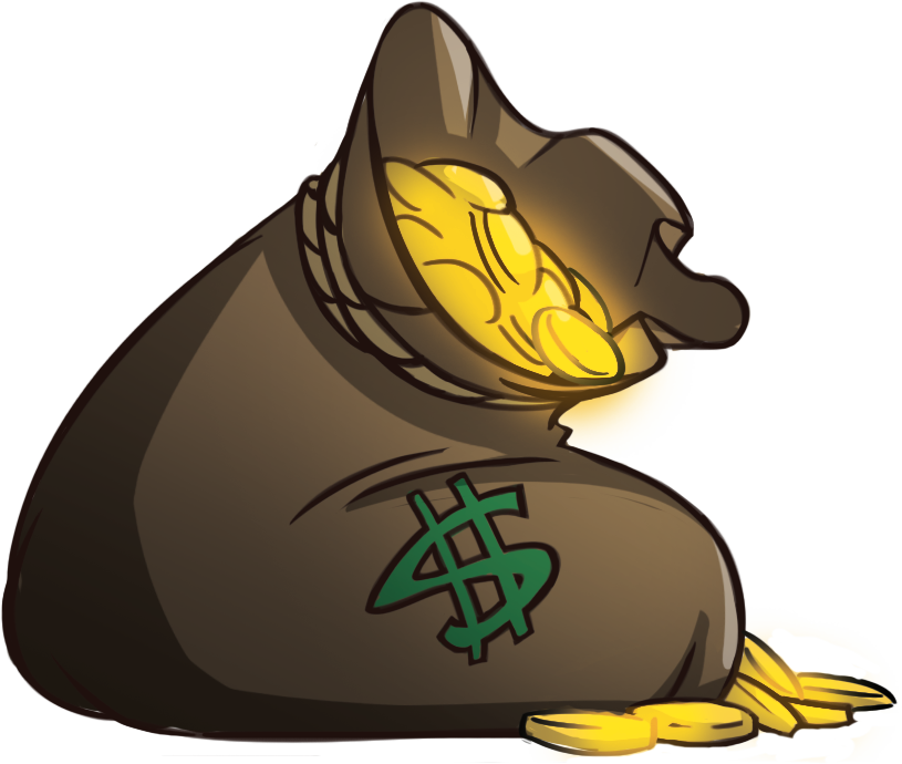 Bags Of Gold Also Accepted - Bags Of Gold Cartoon (815x690), Png Download