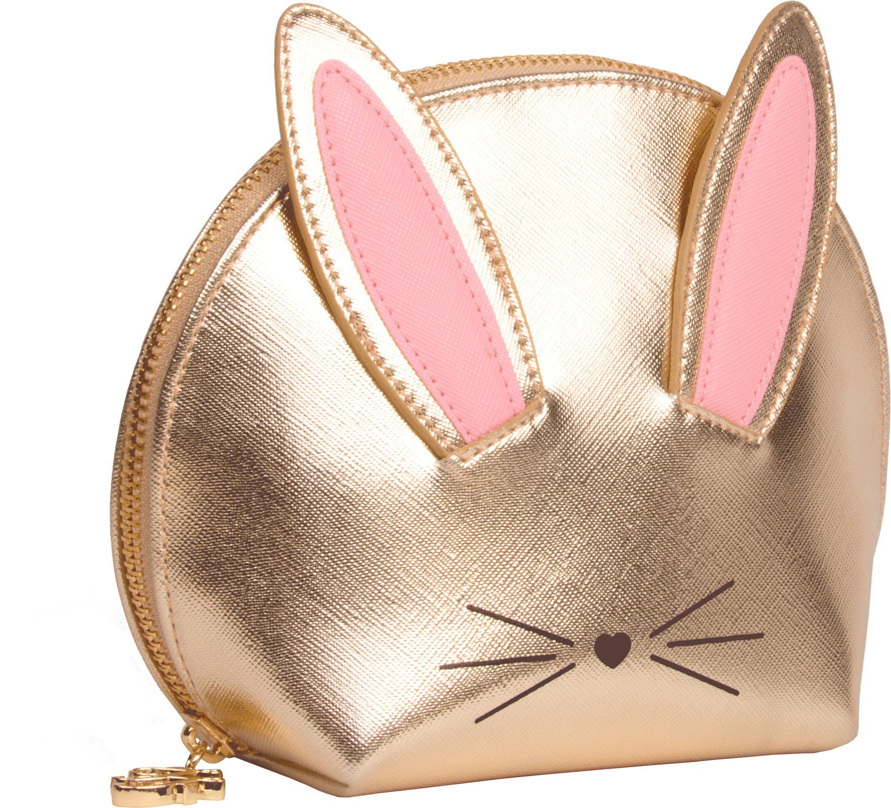Gold Cool Not Cruel Bunny Makeup Bag - Cosmetics (2000x1800), Png Download