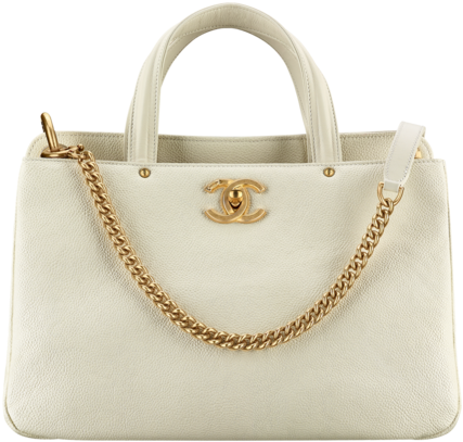 Chanel Small Shopping Bag Grained Calfskin Gold Tone - Handbag (564x720), Png Download