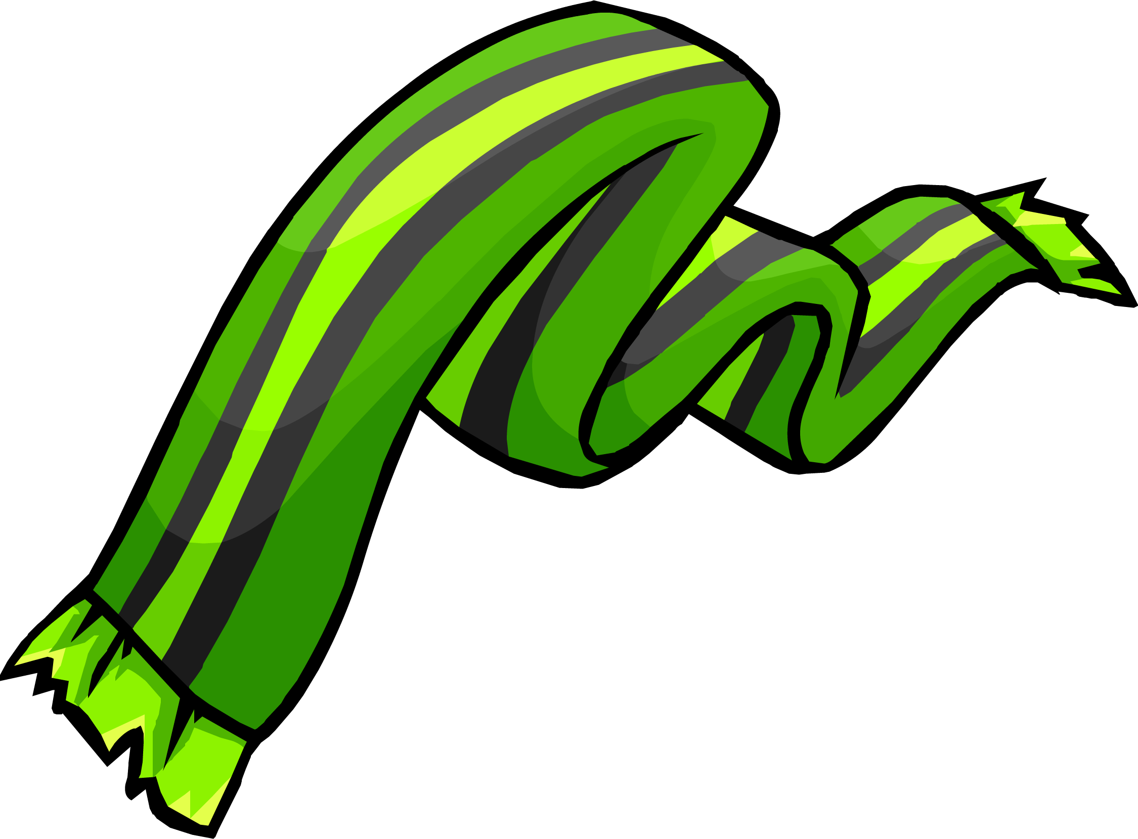 Green Trendy Scarf - Cachecol Club Penguin (2250x1659), Png Download