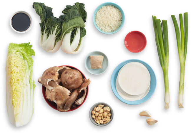 Mushroom & Cabbage Dumplings With Roasted Bok Choy - Mushroom Cabbage Dumplings (700x477), Png Download