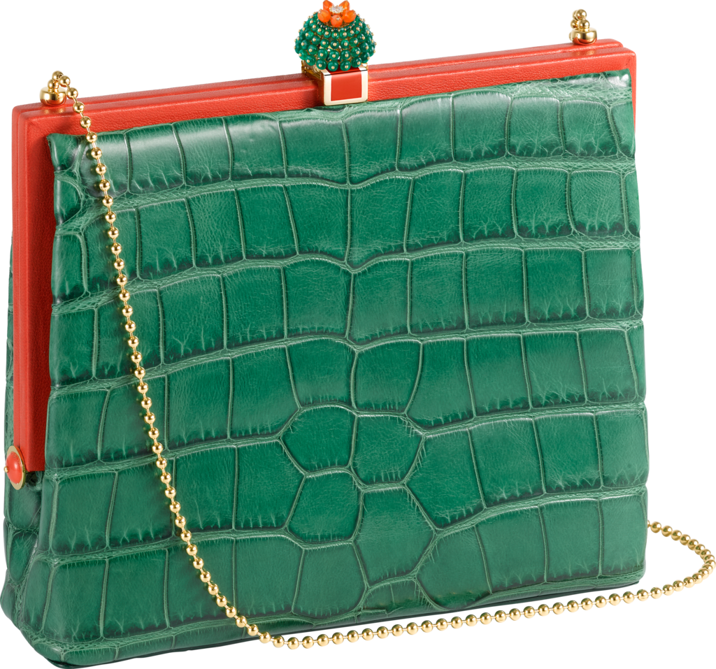 High Jewelry, Bagyellow Gold, Emeralds, Carnelians, - Cartier Cactus Handbag (1024x957), Png Download
