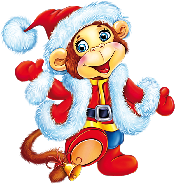 Трубы Обезьян - Christmas Monkey Clipart (600x629), Png Download