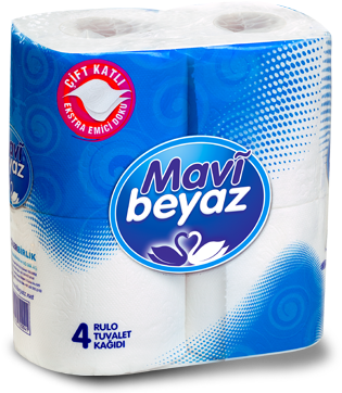 4 Roll Toilet Paper - Mavi Beyaz (420x370), Png Download